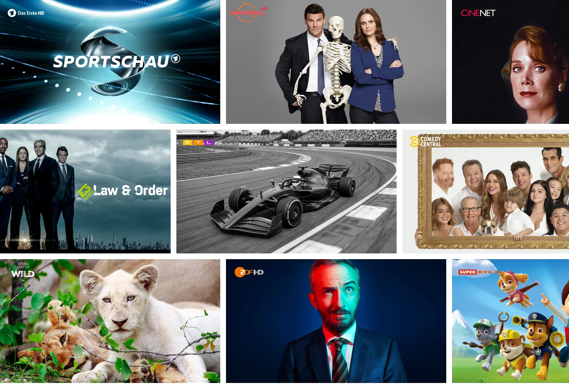 Auswahl der Fernsehsender bei waipu.tv